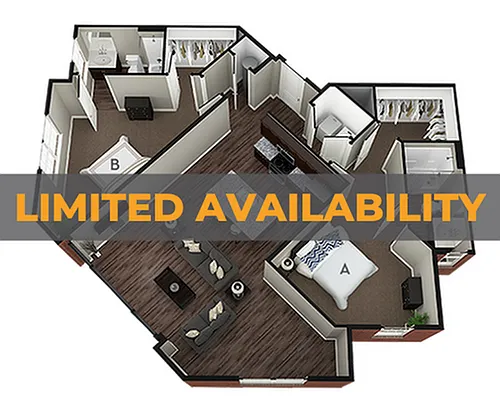 Floor plan 2BR/2BA - Bradford