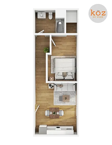 Floor plan One Bedroom One Bathroom
