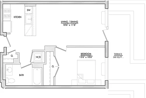 Floor plan A3-2 with Terrace