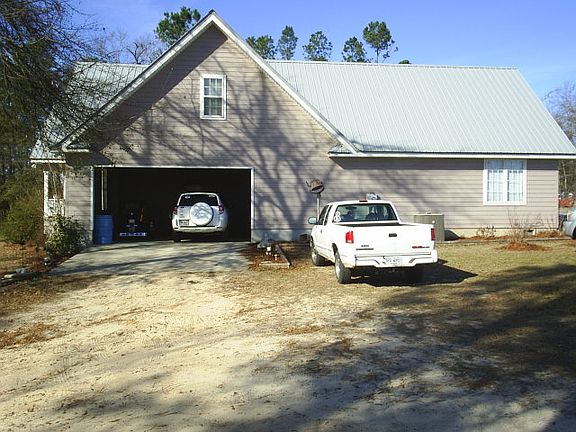 Side view with garage