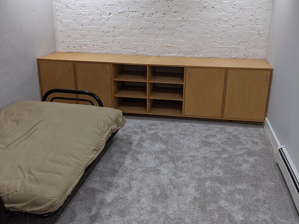 living room with built in storage
