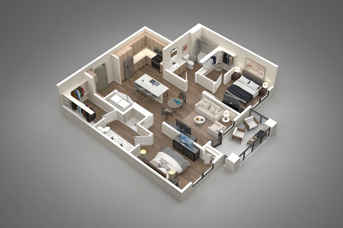 Floor plan 2 Bed/2 Bath