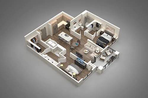 Floor plan 2 Bed/2 Bath