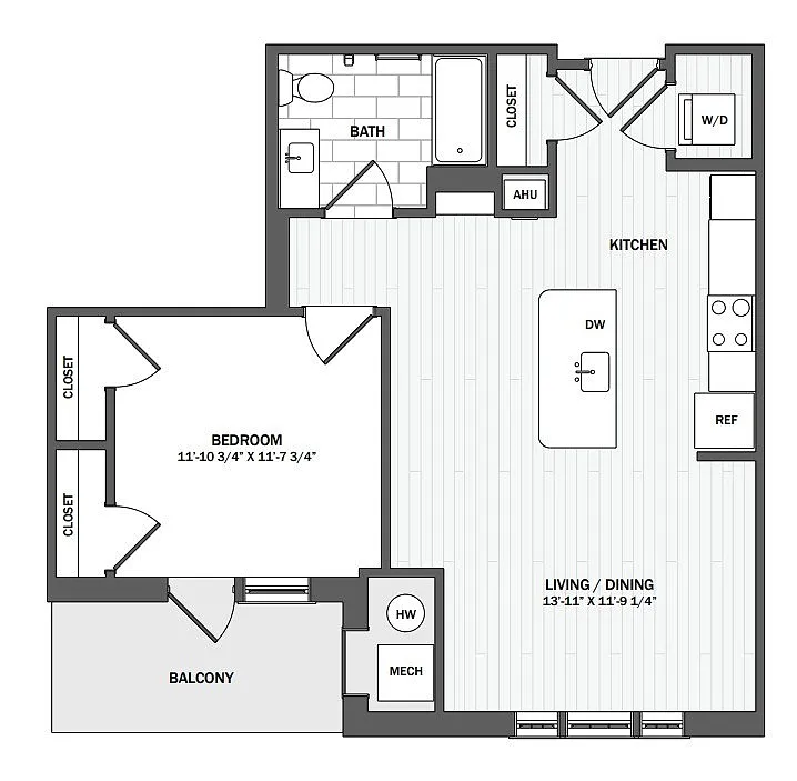 Floor plan 1Bed/1Bath-A8