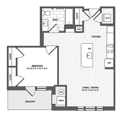 Floor plan 1Bed/1Bath-A8