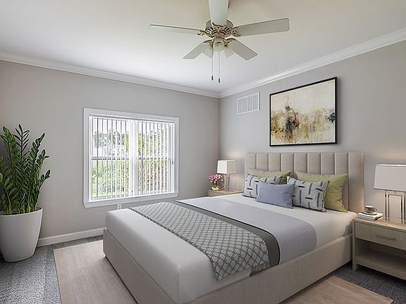 Primary bedroom with natural light