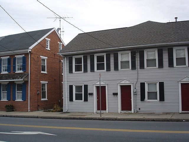 Front of building- unit on Left