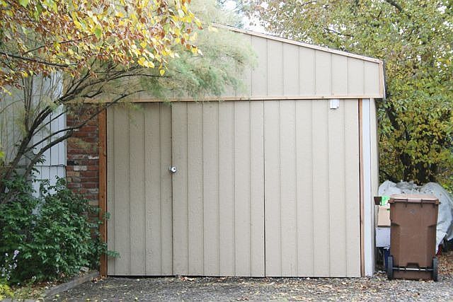 Carport, doors currently off