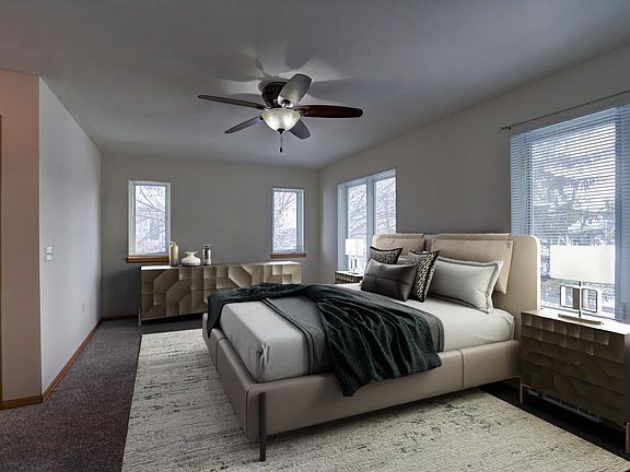 Huge master bedroom with master bath and master closet. Virtually staged