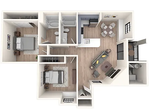 Floor plan 2x2 | Beach | New TA Reno