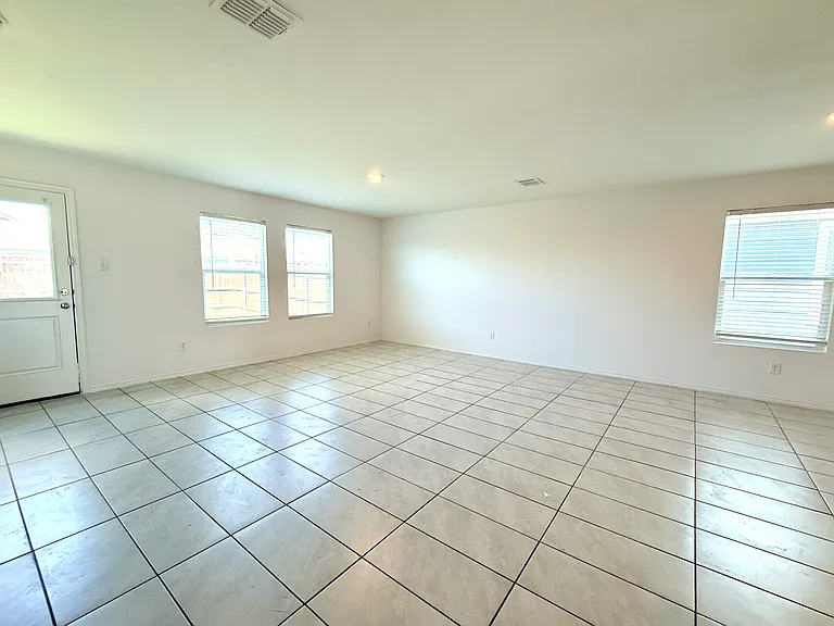 Large living area, all 12 x 24 ceramic tile