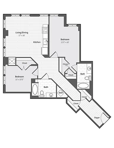 Floor plan 22f4 2BR/2BA