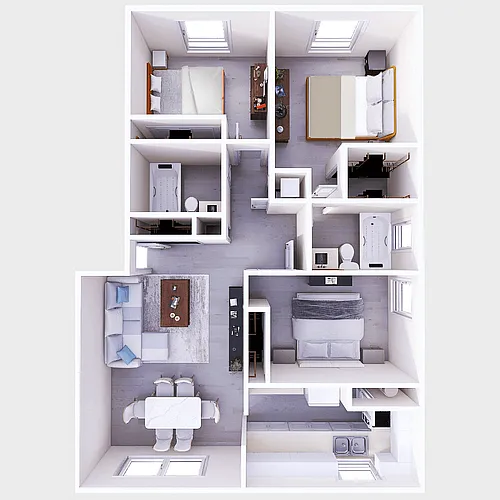 Floor plan Three Bedroom Two Bathroom