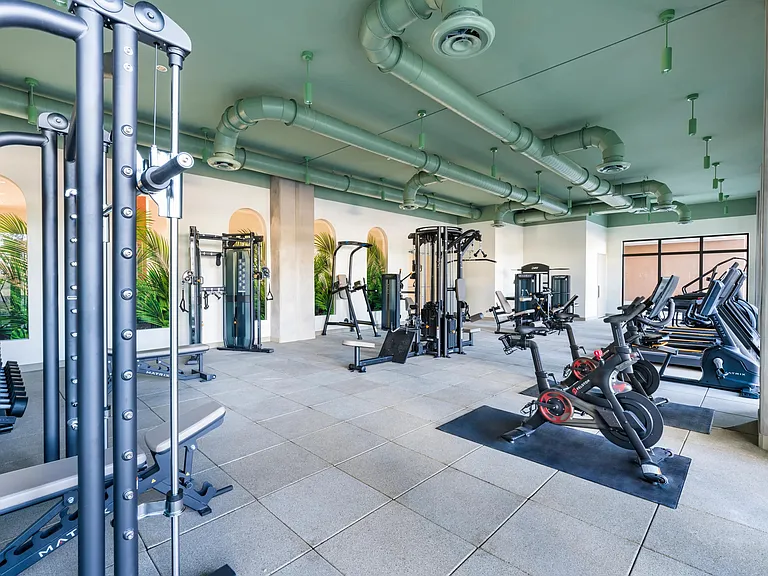 Elevate your workouts with TRX, Peloton bikes, and a private training studio.