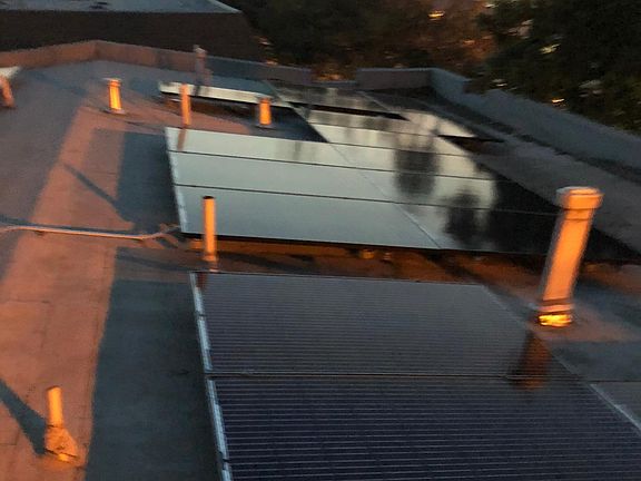 Solar panels on the roof