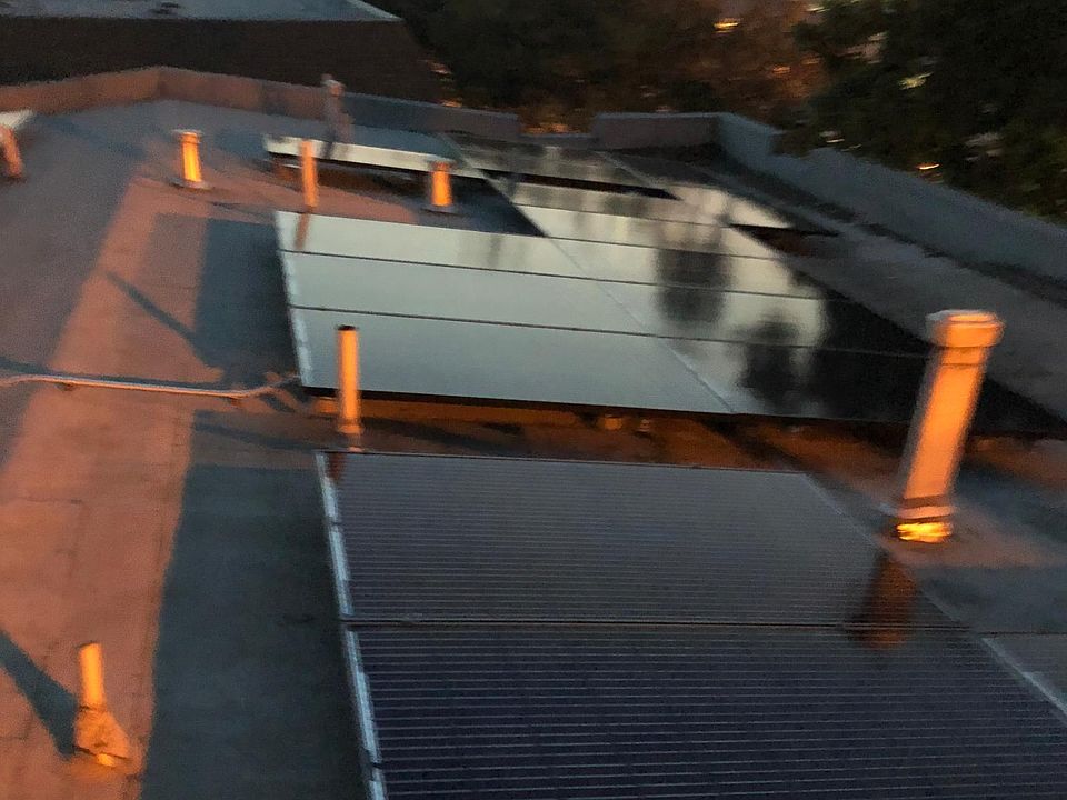 Solar panels on the roof