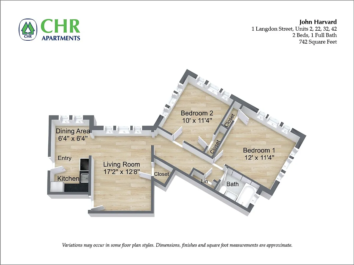 John Harvard Apartments in Cambridge MA - 2 Bedroom - 1642 Massachusetts Ave #1-06