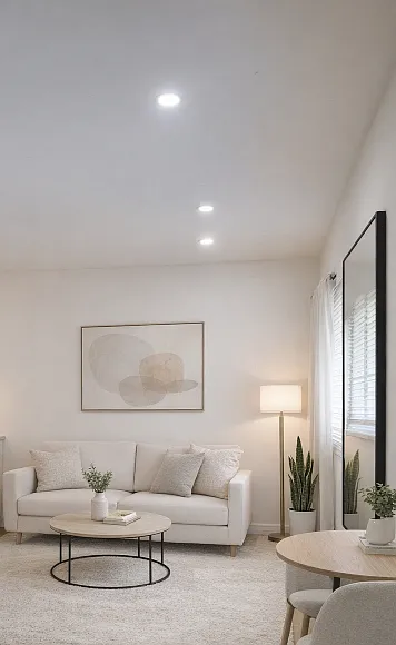 Sample furnishing layout to show how the space can be transformed into a comfortable and functional studio. The unit is currently empty, giving you flexibility to design it your way. - Greengrove Ave