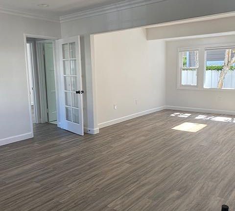 living room into dining area
