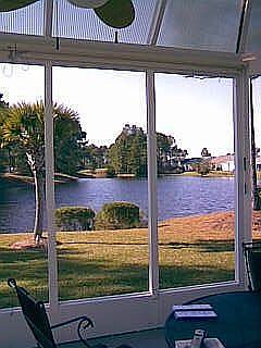 Golf course pond behind home