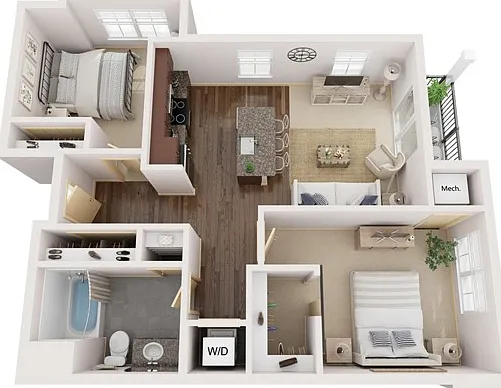Floor Plan C2 | Elan | Apartments in Fitchburg, WI Floor Plan C2 | Elan | Apartments in Fitchburg, WI