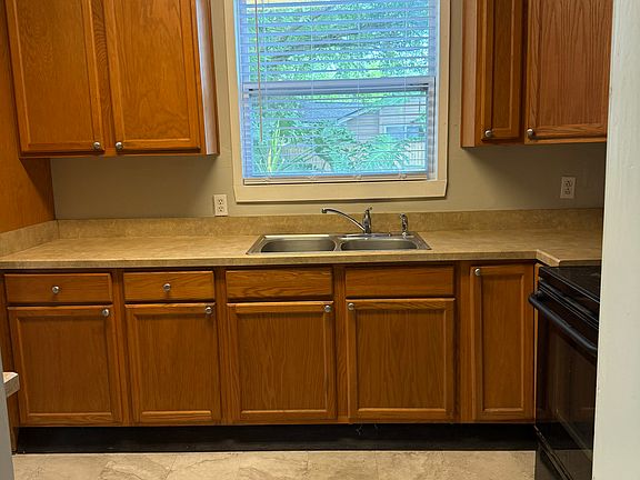 View of kitchen from dining room