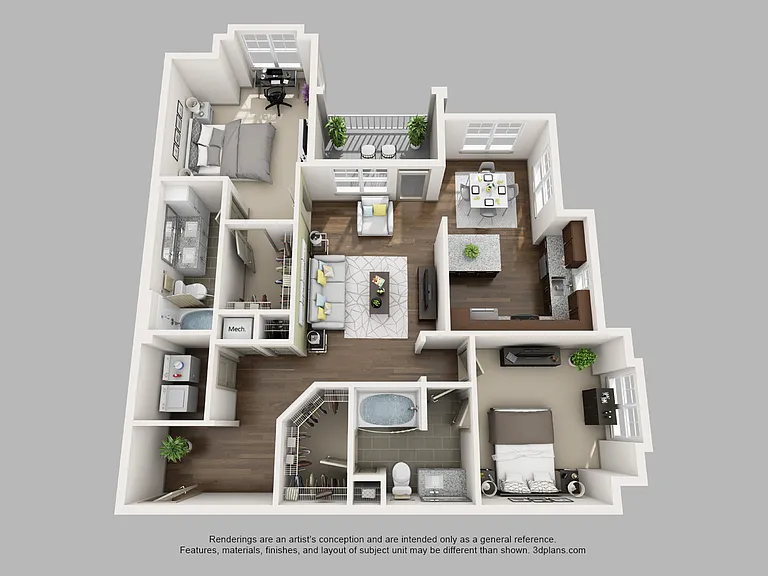 Element South - B3 - 2 Beds - 2 Baths - 1152 Sq. ft.