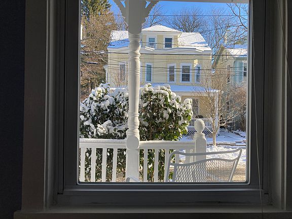 View from the living room to the street