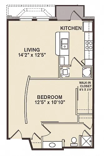 Floor plan 1B1B New Yorker - Renovated