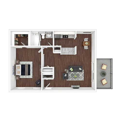 Floor plan 1x1U (Buena Vista II)
