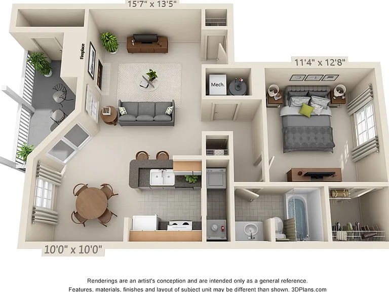 One bedroom - 886 square feet One bedroom - 886 square feet