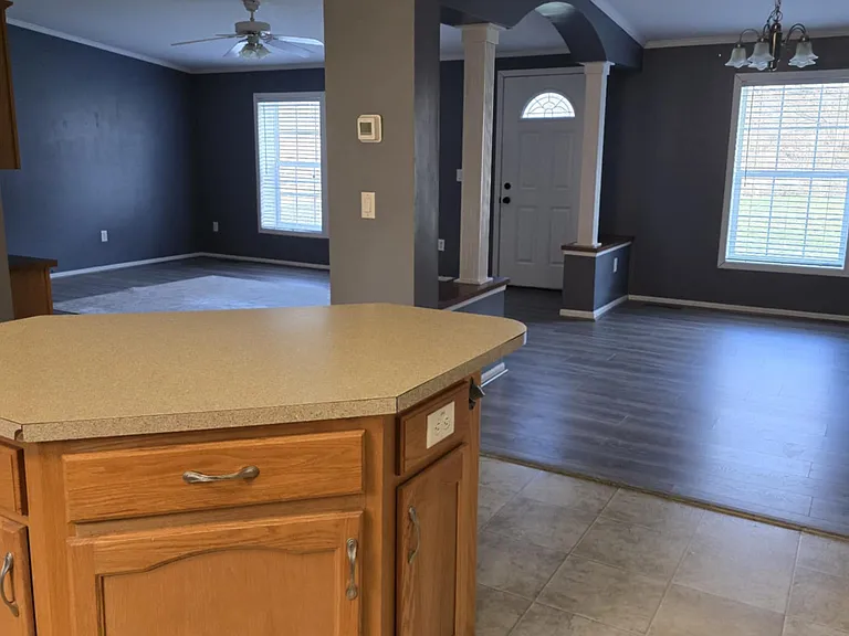 View of family/dining room from kitchen