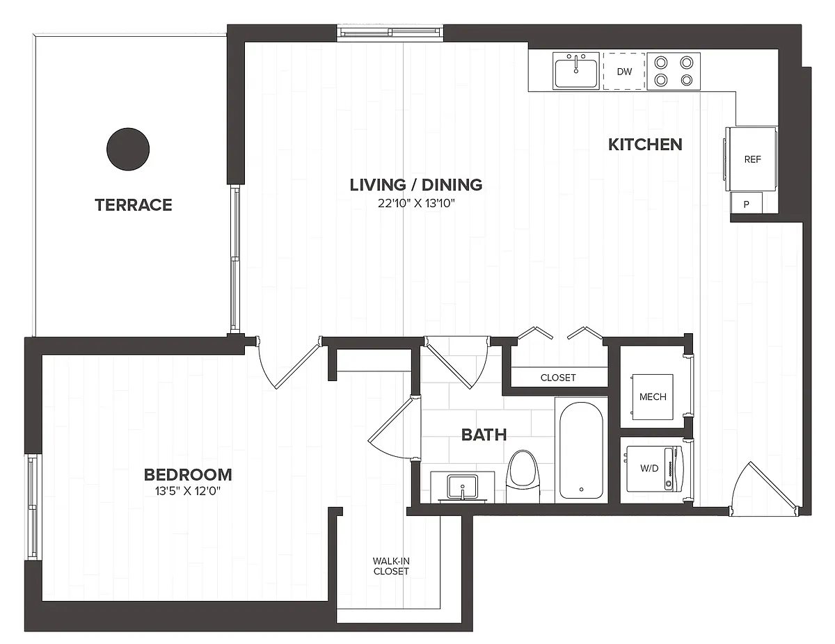 Floor plan 1 Bed/1 Bath-A4