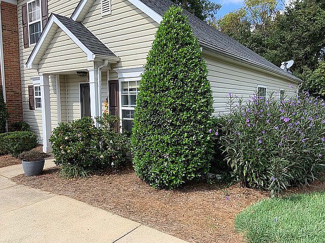 Side view of townhouse