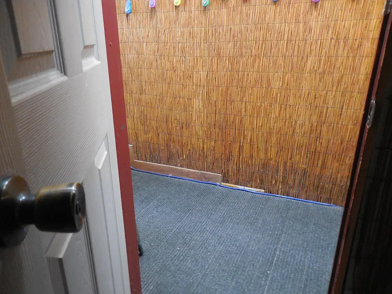 exit out Laundry room to access Bathroom.