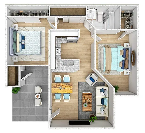 Floor plan 2 Bedroom 1 Bath