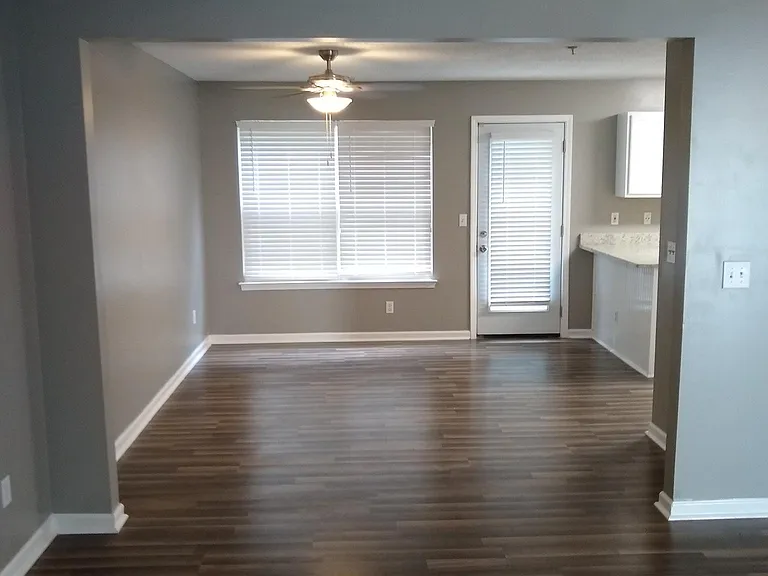 Dining room. Living area. Luxury Vinyl Plank Floors.
