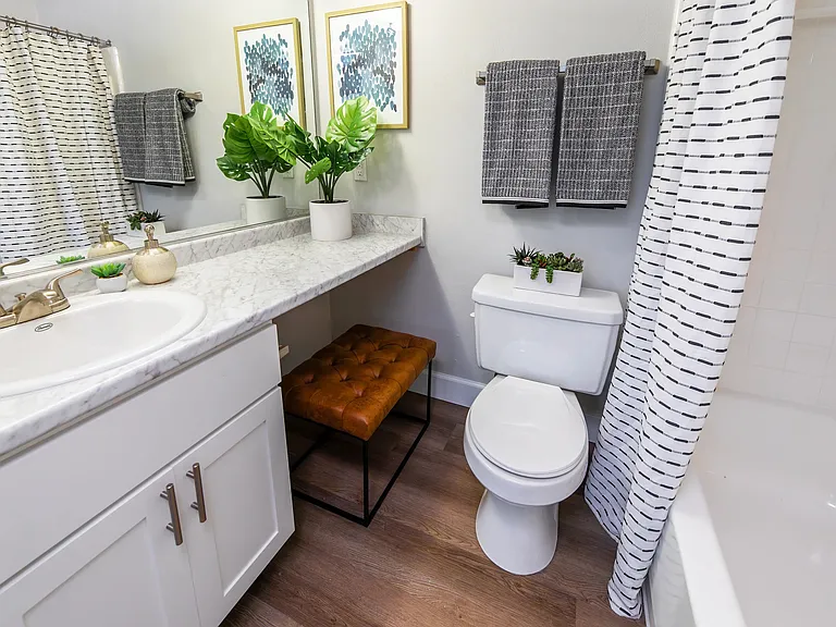 Escape to opulence in The View's bathroomsspacious, bright, and meticulously designed for an indulgent retreat that combines functionality with lavish aesthetics.