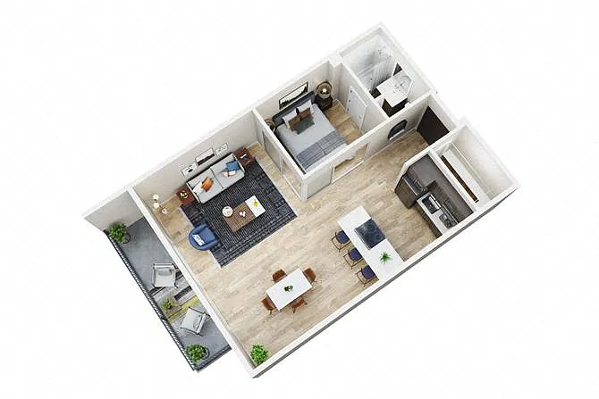 Floor plan Junior One Bedroom