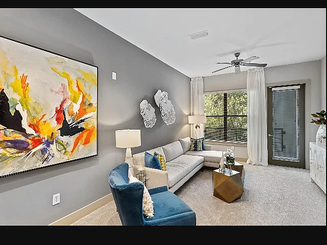 Balconies with park views in select apartments