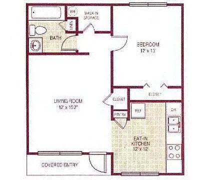 Floor plan One bed/one bath