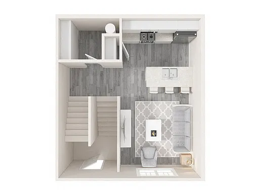 Floor plan 2 Bedroom, 2 Bathroom Townhouse (A)
