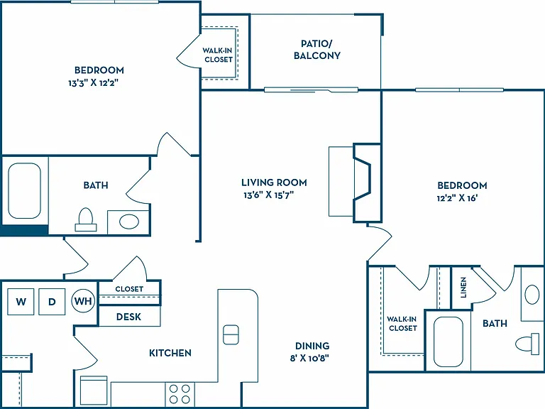 2 Bedroom | 2 Bath | 1155 SF 2 Bedroom | 2 Bath | 1155 SF