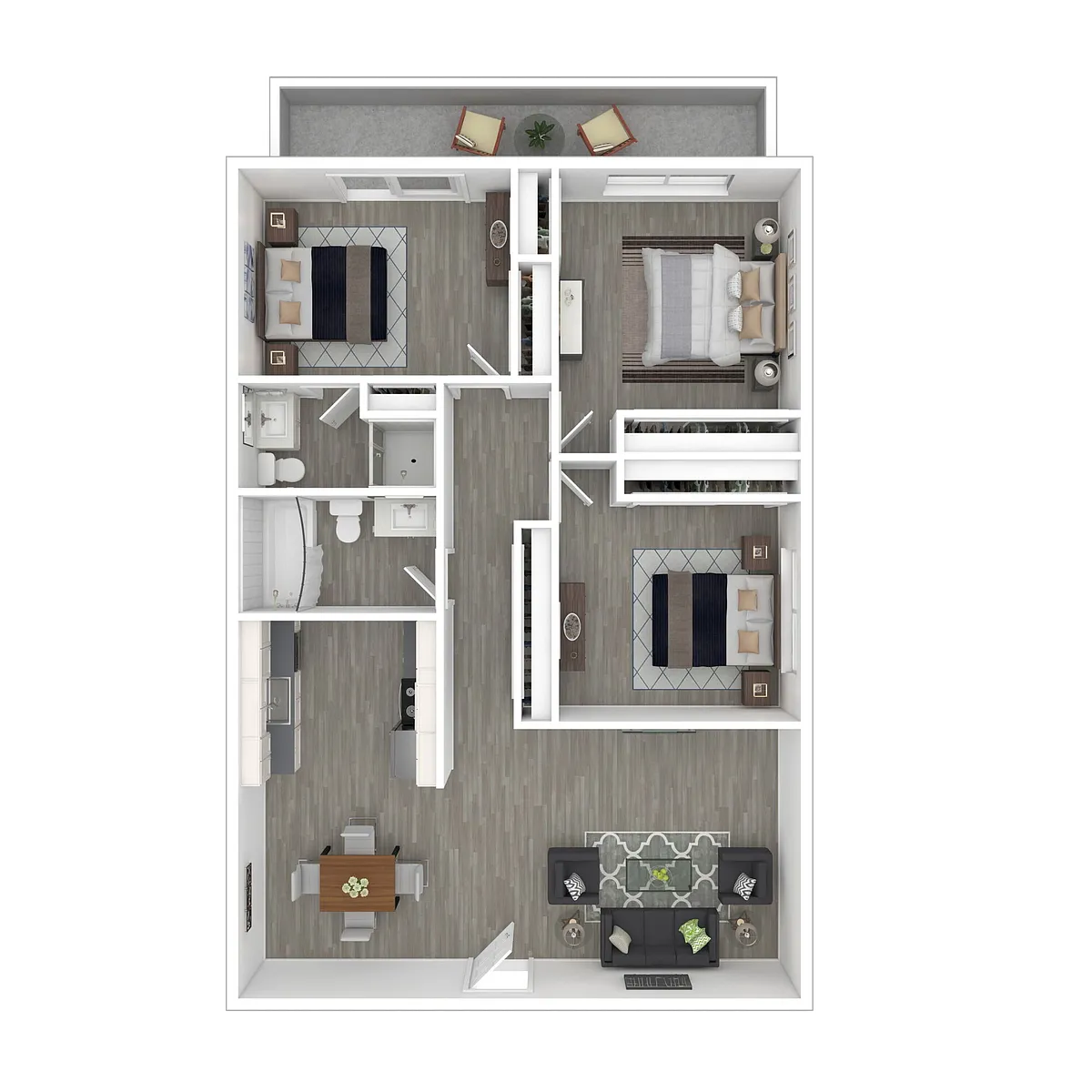 Floor plan 3 Bedroom 2 bath