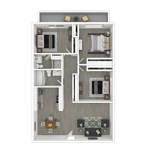 Floor plan 3 Bedroom 2 bath