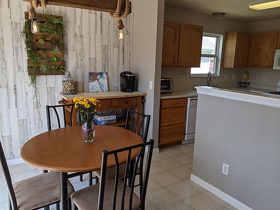 Dining area flows into the kitchen.