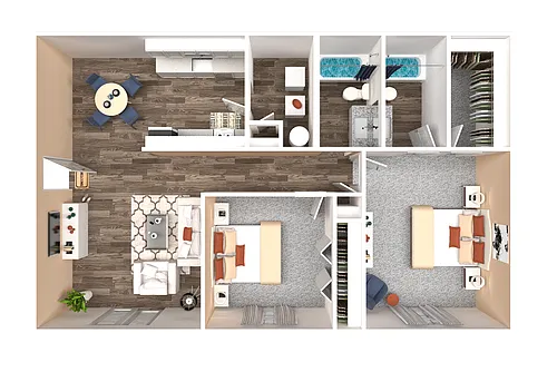 Floor plan Two Bedroom Two Bathroom