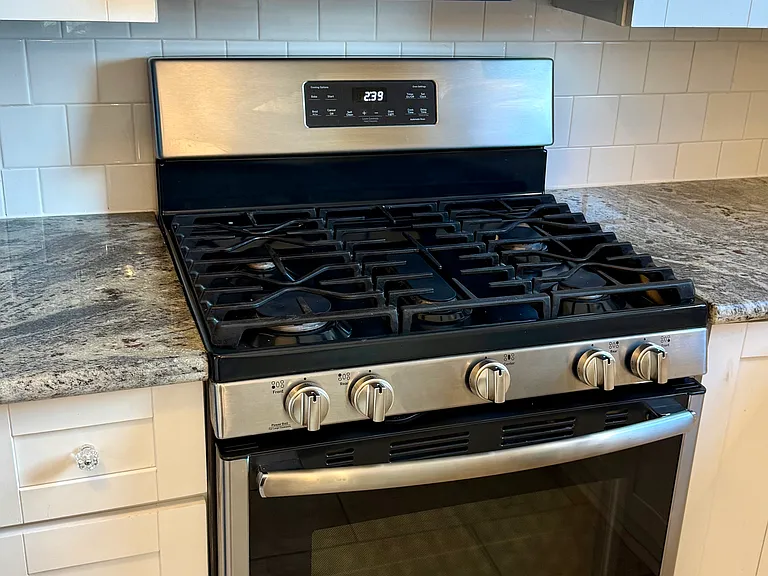 stainless steel stove and microwave