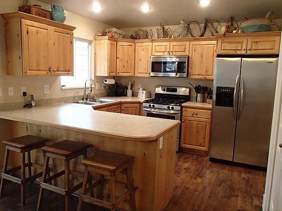 Kitchen with stainless steel applicances