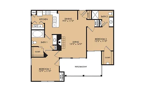 Floor plan B1 -2X2
